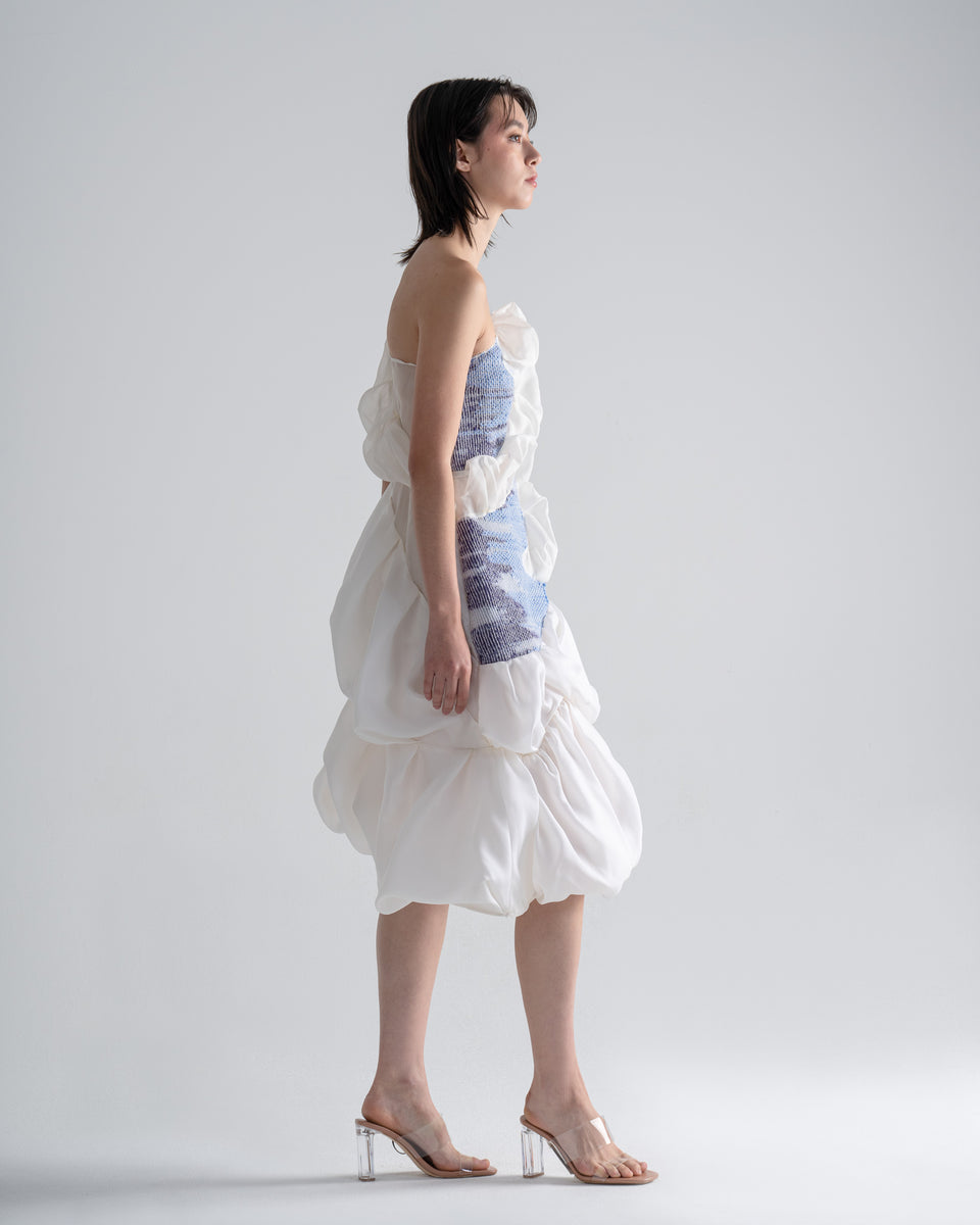 Knit & Organza Ruffle Dress – JULY LI