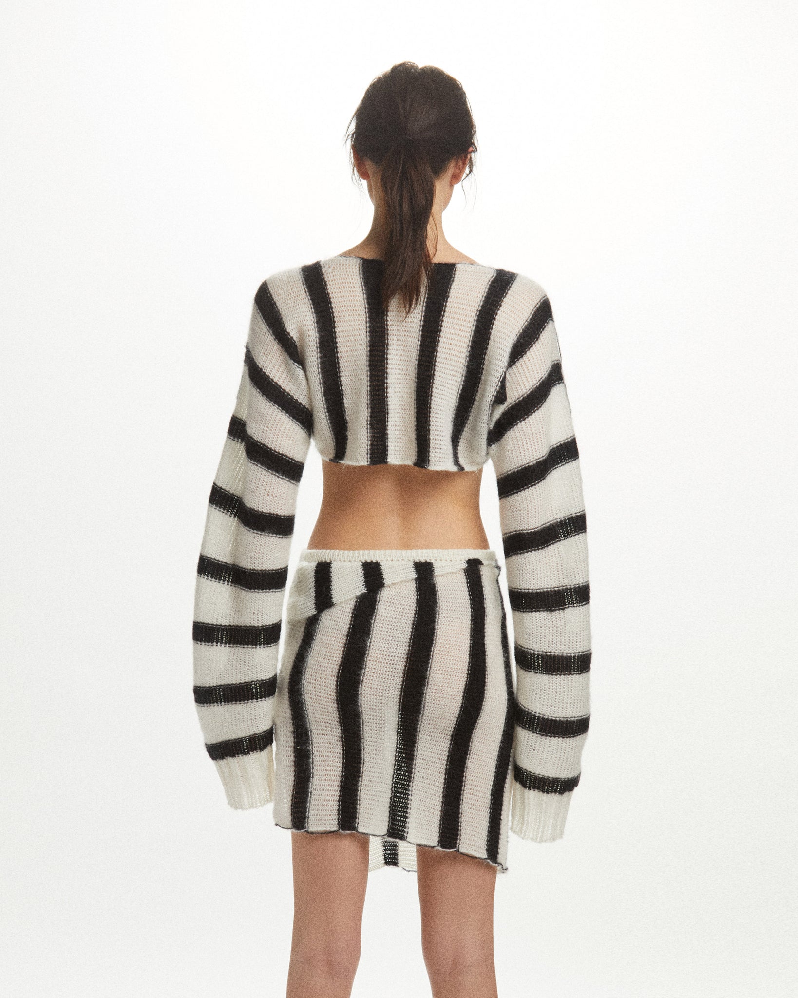 Black & White Mohair Stripe Sweater