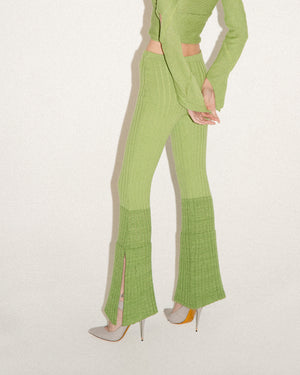 Avocado Flared Knit Trousers
