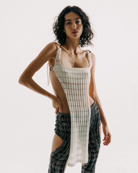 Hand Knit Dynamic One-Shoulder Tank Top [Made-to-order] – JULY LI